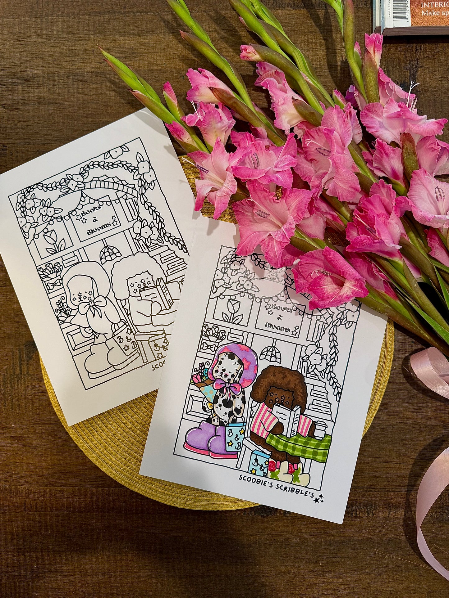 Books & Blooms Digital Download