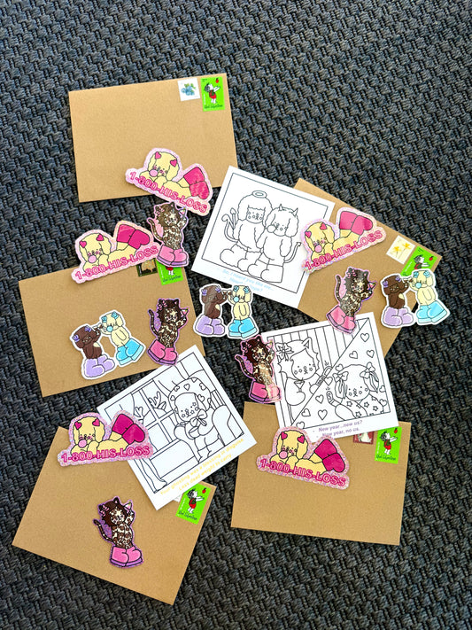 POSTCARDS + STICKERS BUNDLE